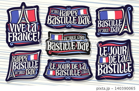 Vector logos for Bastille Day Vector logos for Bastille Day 140390065