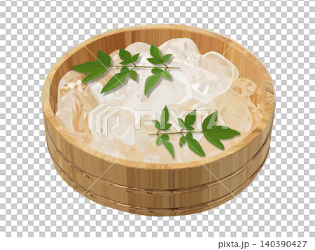 木桶裡的冰(附有南天竹葉) 木桶裡的冰(附有南天竹葉) 140390427