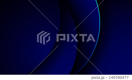 Abstract dark navy blue background with futuristic overlapping curved layers and glowing cyan light edge high tech digital wallpaper, modern corporate presentation banner design Abstract dark navy blue background with futuristic overlapping curved layers and glowing cyan light edge high tech digital wallpaper, modern corporate presentation banner design 140390477