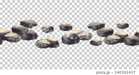 Stones grey smooth seamless border. Stacked stones, rock cairns and scattered pebbles element of landscape, Hand painted watercolor illustration Isolated from background pattern for zen, spa, wellness Stones grey smooth seamless border. Stacked stones, rock cairns and scattered pebbles element of landscape, Hand painted watercolor illustration Isolated from background pattern for zen, spa, wellness 140391437