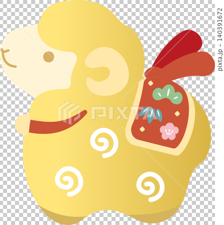 New Year 2027, New Year's card 2027, Year of the Sheep, Sheep, Clay bell, Cute, Icon, Decoration, Japanese modern, Design material New Year 2027, New Year's card 2027, Year of the Sheep, Sheep, Clay bell, Cute, Icon, Decoration, Japanese modern, Design material 140391672