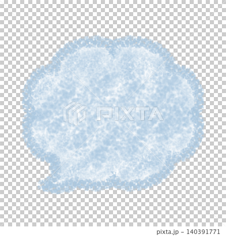 みずいろのふわふわの手描きふきだし みずいろのふわふわの手描きふきだし 140391771