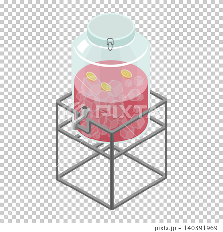 Glass drink dispenser for sangria with oranges Glass drink dispenser for sangria with oranges 140391969