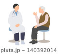 医師に相談する高齢男性のイラスト 140392014