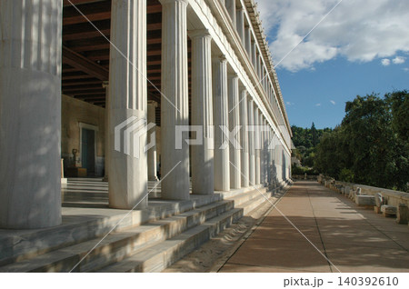 Exterior View of the Stoa of Attalos Colonnade in Athens Exterior View of the Stoa of Attalos Colonnade in Athens 140392610