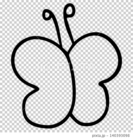 Hand drawn butterfly outline for kid colouring book, animal, pet, tree, plant, icon, decorations, spring, summer, picnic, stickers, tattoo, fashion, print, card, clothing, accessory, garden, plush toy Hand drawn butterfly outline for kid colouring book, animal, pet, tree, plant, icon, decorations, spring, summer, picnic, stickers, tattoo, fashion, print, card, clothing, accessory, garden, plush toy 140393098