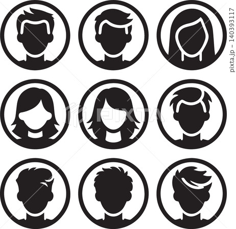 icon set pack black and white minimalist 140393117