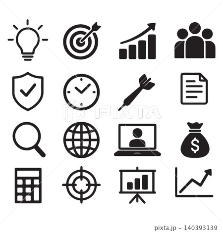 icon set pack black and white minimalist icon set pack black and white minimalist 140393139