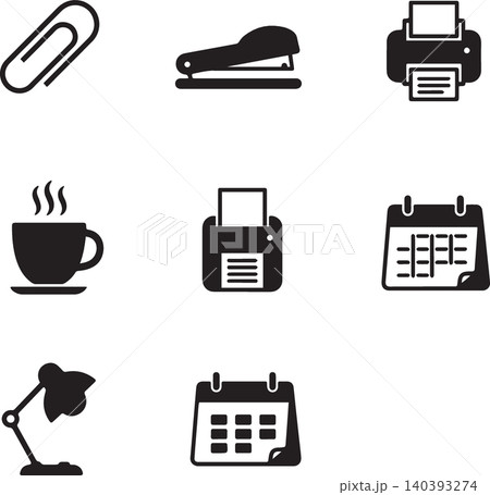 black icon minimalist set 140393274