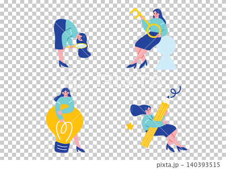 Business woman illustration set Business woman illustration set 140393515