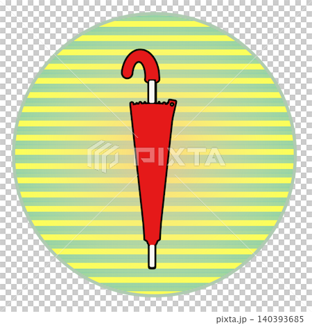 円形背景のついた閉じられた雨傘のイラスト 円形背景のついた閉じられた雨傘のイラスト 140393685