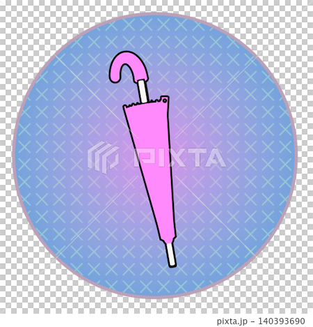 円形背景のついた閉じられた雨傘のイラスト 円形背景のついた閉じられた雨傘のイラスト 140393690