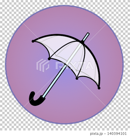 圓形背景的雨傘插圖 圓形背景的雨傘插圖 140394101