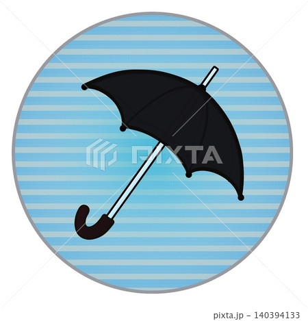 円形背景のついた雨傘のイラスト 円形背景のついた雨傘のイラスト 140394133