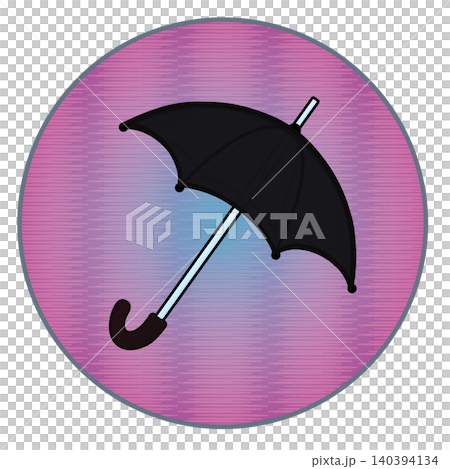 円形背景のついた雨傘のイラスト 円形背景のついた雨傘のイラスト 140394134