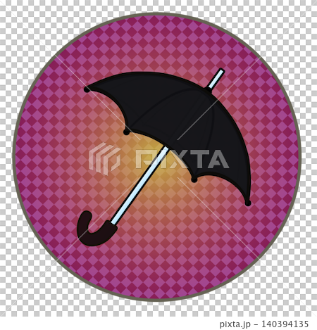 Illustration of an umbrella with a circular background 140394135