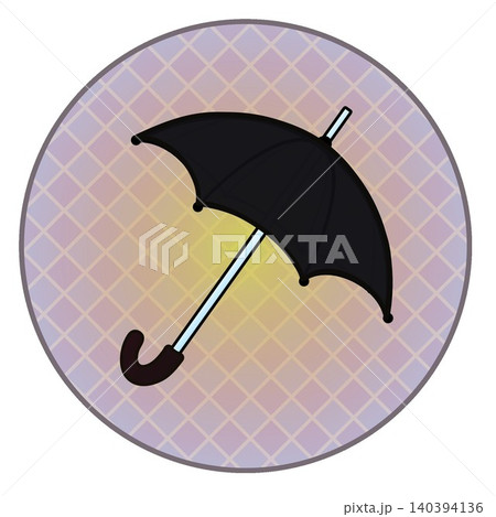 円形背景のついた雨傘のイラスト 円形背景のついた雨傘のイラスト 140394136