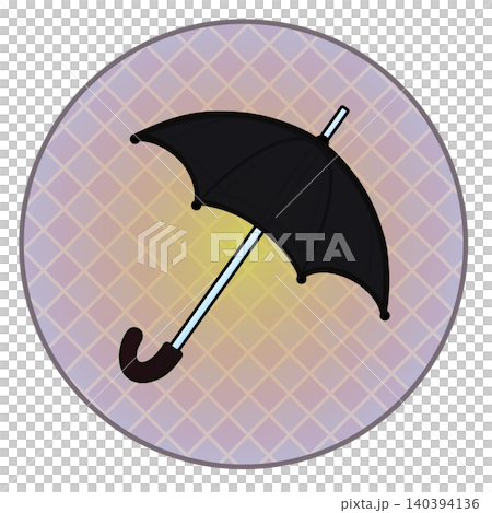 円形背景のついた雨傘のイラスト 円形背景のついた雨傘のイラスト 140394136
