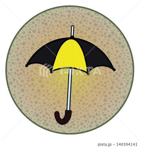 円形背景のついた雨傘のイラスト 円形背景のついた雨傘のイラスト 140394141