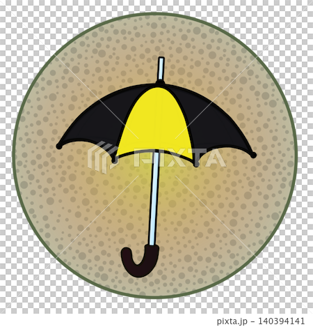 円形背景のついた雨傘のイラスト 円形背景のついた雨傘のイラスト 140394141