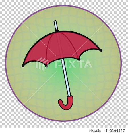 円形背景のついた雨傘のイラスト 円形背景のついた雨傘のイラスト 140394157