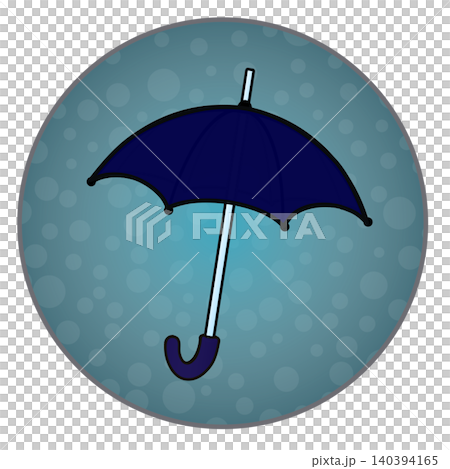 Illustration of an umbrella with a circular background Illustration of an umbrella with a circular background 140394165