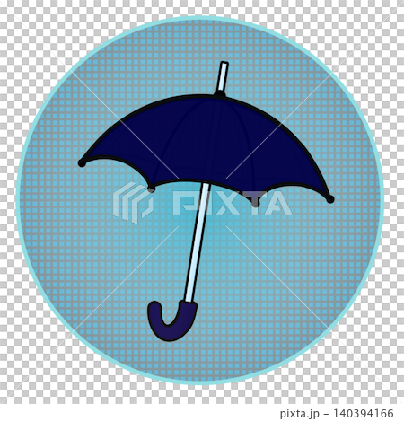Illustration of an umbrella with a circular background Illustration of an umbrella with a circular background 140394166
