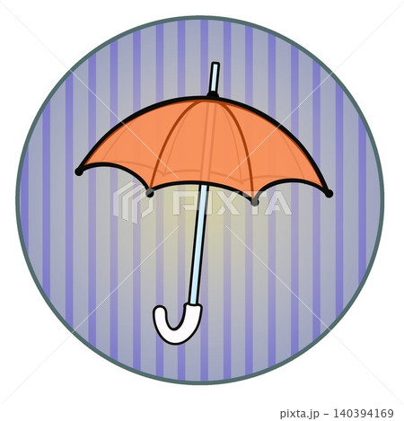 円形背景のついた雨傘のイラスト 円形背景のついた雨傘のイラスト 140394169