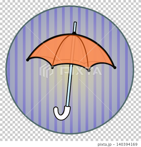 円形背景のついた雨傘のイラスト 円形背景のついた雨傘のイラスト 140394169