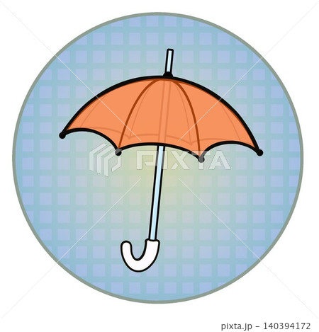 円形背景のついた雨傘のイラスト 円形背景のついた雨傘のイラスト 140394172