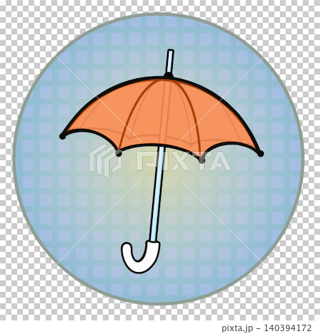 円形背景のついた雨傘のイラスト 円形背景のついた雨傘のイラスト 140394172