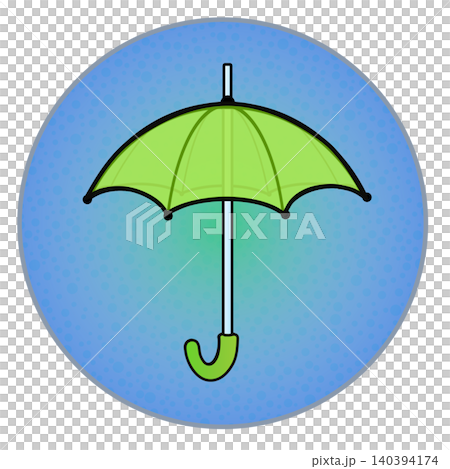 円形背景のついた雨傘のイラスト 円形背景のついた雨傘のイラスト 140394174