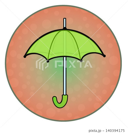 円形背景のついた雨傘のイラスト 円形背景のついた雨傘のイラスト 140394175