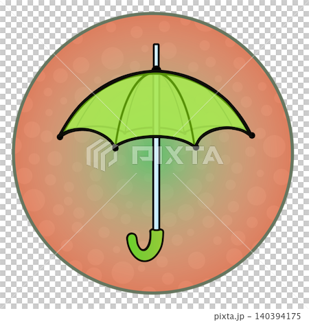 円形背景のついた雨傘のイラスト 円形背景のついた雨傘のイラスト 140394175