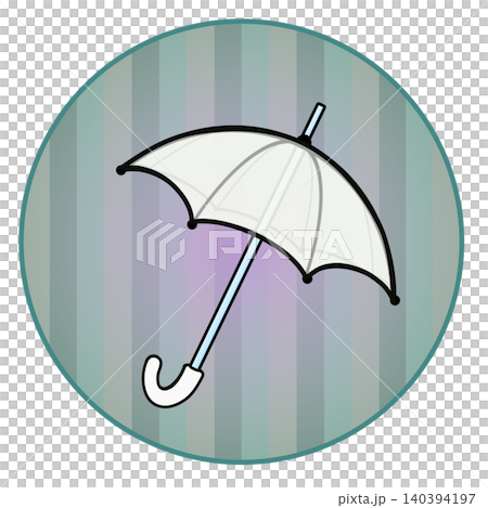 Illustration of an umbrella with a circular background Illustration of an umbrella with a circular background 140394197
