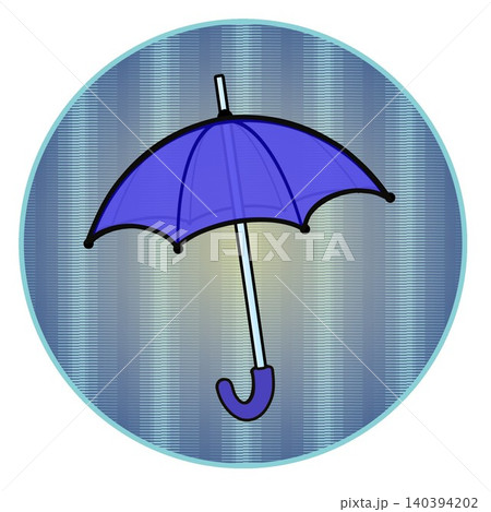 円形背景のついた雨傘のイラスト 円形背景のついた雨傘のイラスト 140394202