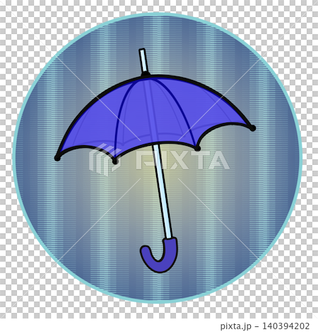 Illustration of an umbrella with a circular background Illustration of an umbrella with a circular background 140394202