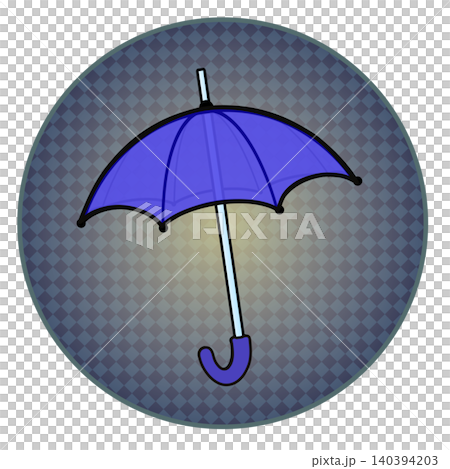 円形背景のついた雨傘のイラスト 円形背景のついた雨傘のイラスト 140394203