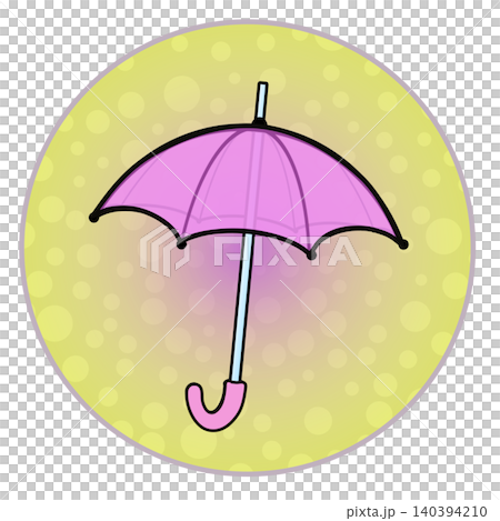 円形背景のついた雨傘のイラスト 円形背景のついた雨傘のイラスト 140394210