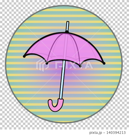 円形背景のついた雨傘のイラスト 円形背景のついた雨傘のイラスト 140394213