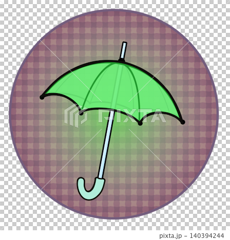円形背景のついた雨傘のイラスト 円形背景のついた雨傘のイラスト 140394244