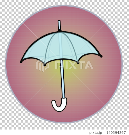 Illustration of an umbrella with a circular background Illustration of an umbrella with a circular background 140394267