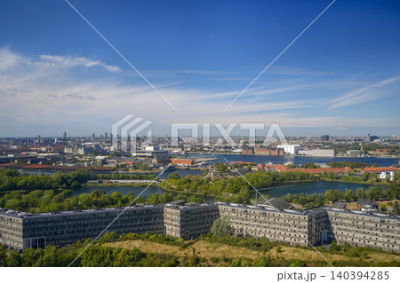 Panorama from Copenhagen Denmark CopenHill innovative waste to energy power plant It perfectly merges urban recreation with green energy Panorama from Copenhagen Denmark CopenHill innovative waste to energy power plant It perfectly merges urban recreation with green energy 140394285