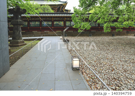 April 25 2026 Ueno Toshogu Shrine Corridor With Teal Lattice 140394759
