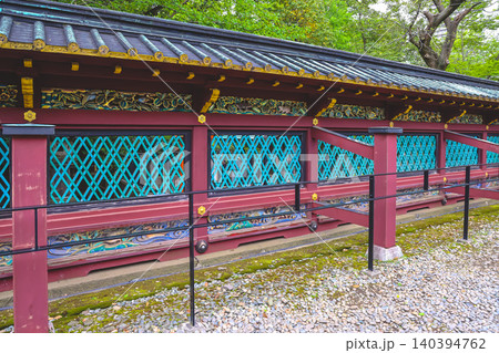 April 25 2026 Ueno Toshogu Shrine Corridor With Teal Lattice April 25 2026 Ueno Toshogu Shrine Corridor With Teal Lattice 140394762