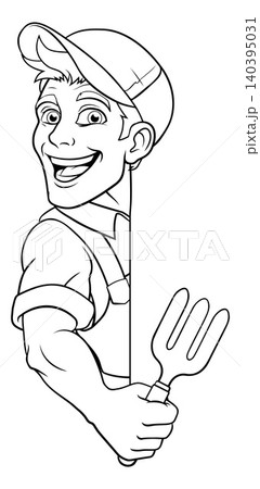 Gardener Cartoon Garden Tool Man Farmer Mascot Gardener Cartoon Garden Tool Man Farmer Mascot 140395031