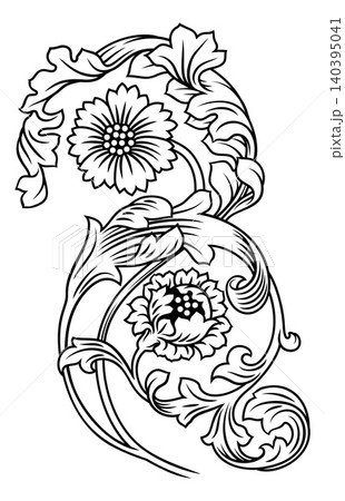 Filigree Crest Medieval Pattern Ornament Drawing Filigree Crest Medieval Pattern Ornament Drawing 140395041