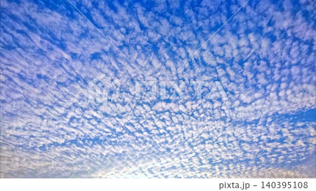 青空一面に浮かぶうろこ雲 青空一面に浮かぶうろこ雲 140395108