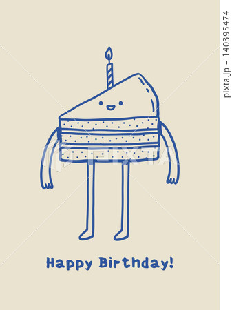 Cute birthday cake character  140395474