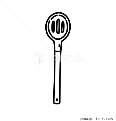 Slotted spoon isolated on a white background Slotted spoon isolated on a white background 140395489